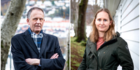 

Portraits of Peter and Mari in a park.