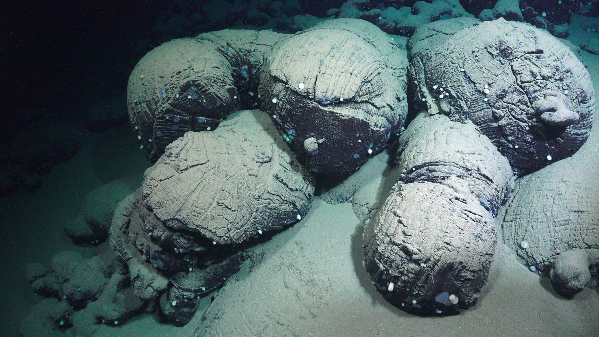 En slags slange av stein som ser ut som den er presset ut av en tube.